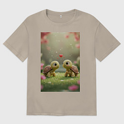 Мужская футболка оверсайз Влюбленные черепашки