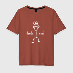 Футболка оверсайз мужская Depeche Mode - Exciter merch, цвет: кирпичный