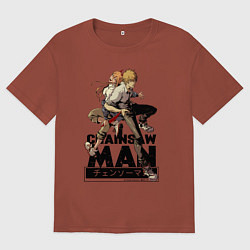 Футболка оверсайз мужская Denji and Power, цвет: кирпичный