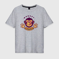 Мужская футболка оверсайз Monkey hot dog