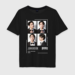 Футболка оверсайз мужская Jungkook bts 4cut, цвет: черный