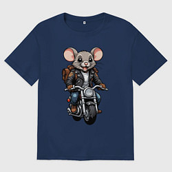 Футболка оверсайз мужская Biker mice, цвет: тёмно-синий