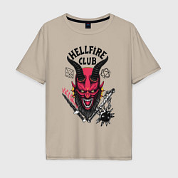Футболка оверсайз мужская Hellfire club demon, цвет: миндальный