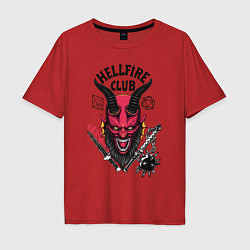 Мужская футболка оверсайз Hellfire club demon