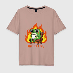 Мужская футболка оверсайз Frog - this is fine