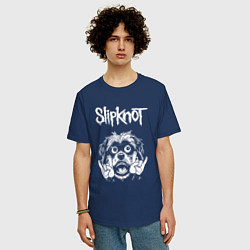 Футболка оверсайз мужская Slipknot rock dog, цвет: тёмно-синий — фото 2