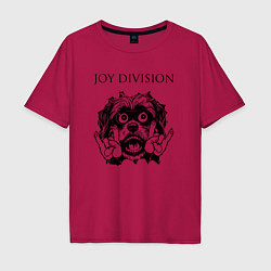 Футболка оверсайз мужская Joy Division - rock dog, цвет: маджента