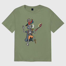 Футболка оверсайз мужская Пиратское селфи, цвет: авокадо