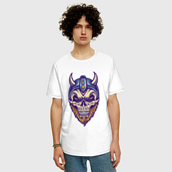 Футболка оверсайз мужская Skull viking, цвет: белый — фото 2