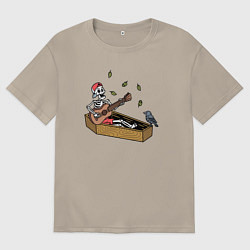 Футболка оверсайз мужская Песни из гроба, цвет: миндальный