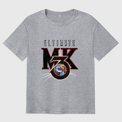 Футболка оверсайз мужская Ultimate mortal kombat - logo, цвет: меланж