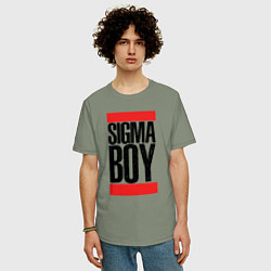 Футболка оверсайз мужская Sigma boy, цвет: авокадо — фото 2