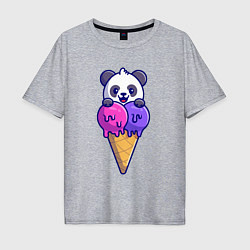 Мужская футболка оверсайз Panda ice cream