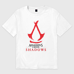 Футболка оверсайз мужская Assassins Creed Shadows - badge, цвет: белый