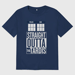 Футболка оверсайз мужская Прямо из Тардиса, цвет: тёмно-синий