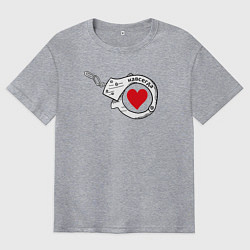 Футболка оверсайз мужская Навсегда парное - наручник, цвет: меланж