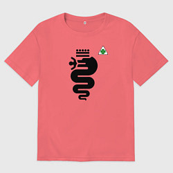 Футболка оверсайз мужская Quadrifoglio, цвет: коралловый