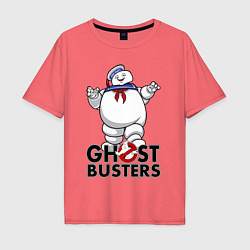 Футболка оверсайз мужская Ghostbusters - stay puft, цвет: коралловый