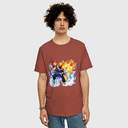 Футболка оверсайз мужская Моя геройская академия Шото студент, цвет: кирпичный — фото 2