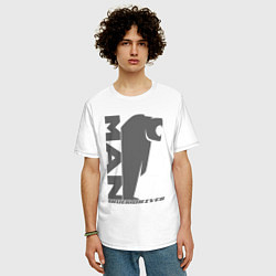 Футболка оверсайз мужская MAN дальнобойщик серый логотип, цвет: белый — фото 2