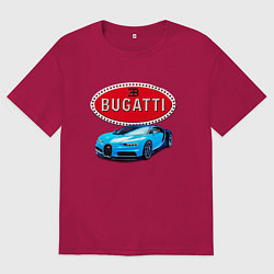 Футболка оверсайз мужская Bugatti - motorsport, цвет: маджента