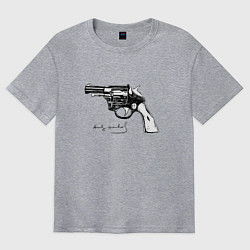 Футболка оверсайз мужская Andy Warhol revolver sketch, цвет: меланж