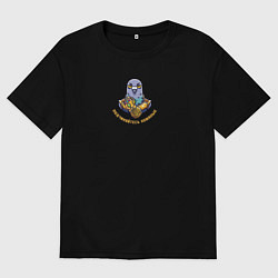 Футболка оверсайз мужская Хмурый голубь приказывает подчиняться, цвет: черный