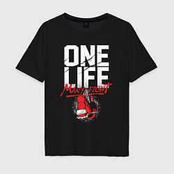 Мужская футболка оверсайз One life many fight