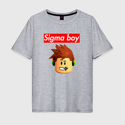 Мужская футболка оверсайз Sigma boy roblox head - мем Роблокс Сигма бой