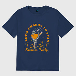 Футболка оверсайз мужская Summer party, цвет: тёмно-синий