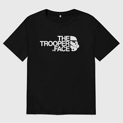 Футболка оверсайз мужская The trooper face, цвет: черный