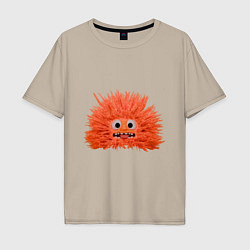 Футболка оверсайз мужская Fluffy monster orange, цвет: миндальный