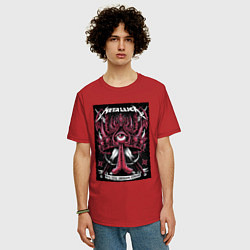 Футболка оверсайз мужская Metallica - royal arena Denmark, цвет: красный — фото 2