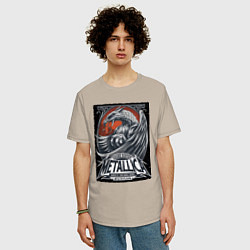 Футболка оверсайз мужская Metallica - Michigan playbill Grand rapids, цвет: миндальный — фото 2