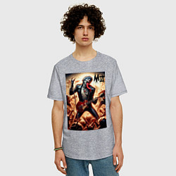 Футболка оверсайз мужская Mick Jagger - Rolling Stones, цвет: меланж — фото 2