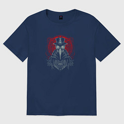 Футболка оверсайз мужская Чумной доктор в стиле стимпанк, цвет: тёмно-синий