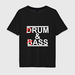 Футболка оверсайз мужская Drum and bass black, цвет: черный