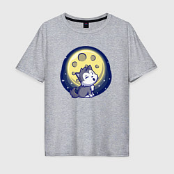Футболка оверсайз мужская Moon wolf, цвет: меланж