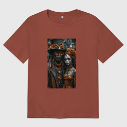 Футболка оверсайз мужская Voodoo people, цвет: кирпичный