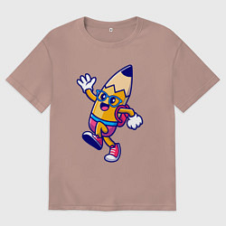 Футболка оверсайз мужская Карандаш ученик, цвет: пыльно-розовый