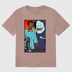 Футболка оверсайз мужская Ghostbusters - Winston and the sandman, цвет: пыльно-розовый
