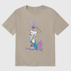 Футболка оверсайз мужская Bugs Bunny in the sneakers, цвет: миндальный