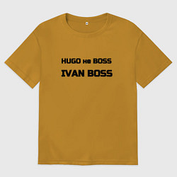 Футболка оверсайз мужская Hugo не boss, цвет: горчичный