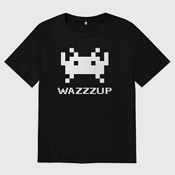 Футболка оверсайз мужская Space invader wazzzup, цвет: черный