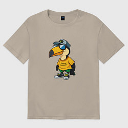 Мужская футболка оверсайз Тукан в кроссовках