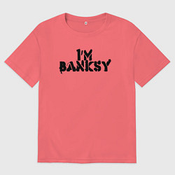 Футболка оверсайз мужская Это Бэнкси, цвет: коралловый