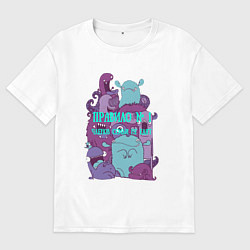 Мужская футболка оверсайз Членов семьи не едят монстры