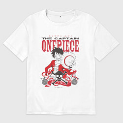 Мужская футболка оверсайз Ванпис Луффи череп