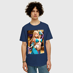 Футболка оверсайз мужская Марин Китагава косплей восточный танец, цвет: тёмно-синий — фото 2