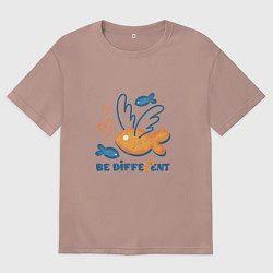 Мужская футболка оверсайз Летающая рыба, Be different